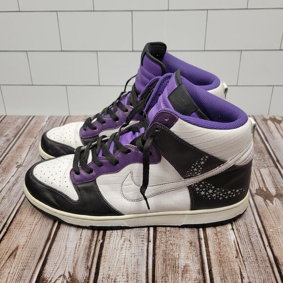 Nike Dunk High Premium Purple Black White Stars Men\'s Size 13 312786-011 main image 4